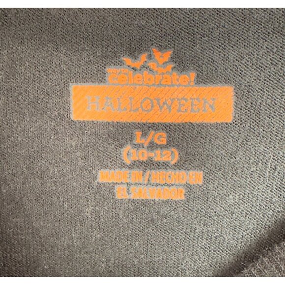 Celebrate Halloween Skeleton Candy Long Sleeve Shirt L/G 10-12 Youth Black Soot - Picture 3 of 8